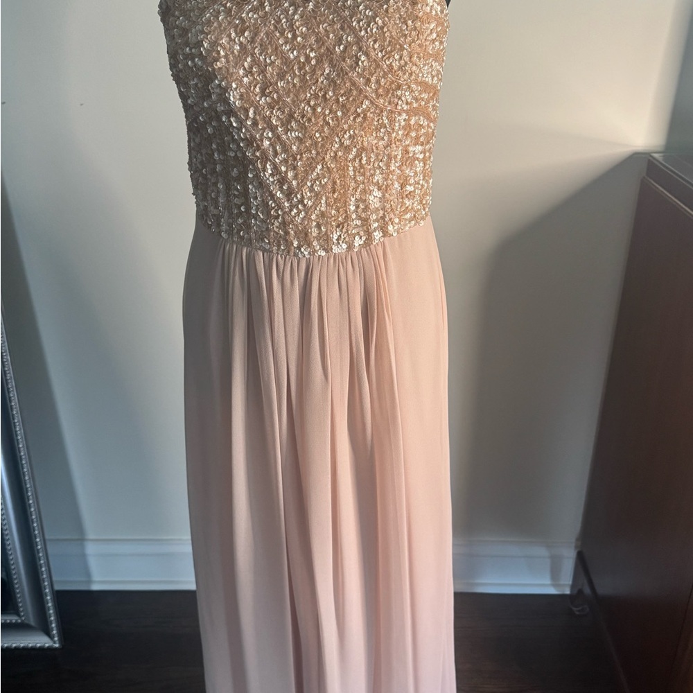 Aidan Mattox Elegant Sequin Evening Gown for a wedding or that special event.